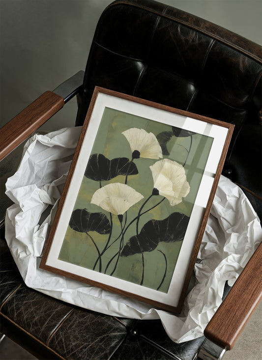 Ivory Petals Dance In Jade