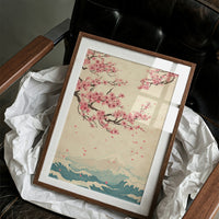Cherry Blossoms Dance Above Waves