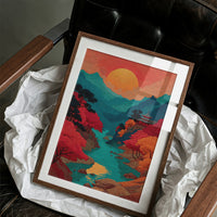 Crimson Rivers Meet Turquoise Mountains