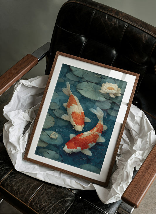 Koi Dance Below Lotus Light