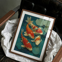 Koi Dance Among Jade Lilies