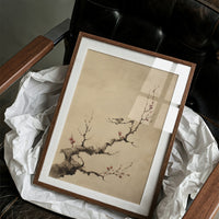 Small Birds Rest On Cherry Blossoms