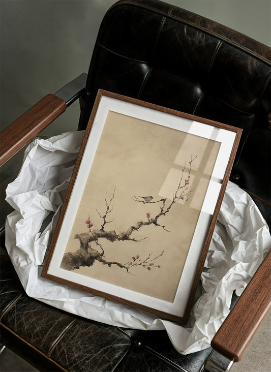 Small Birds Rest On Cherry Blossoms