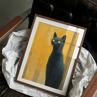 Midnight Cat Against Golden Dawn