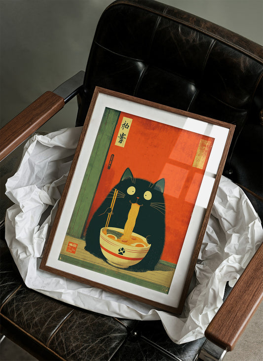 Midnight Ramen With Curious Cat