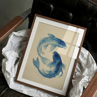 Blue Koi Dance Ancient Waters