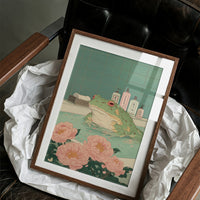 Frog Tales Among Peony Blooms