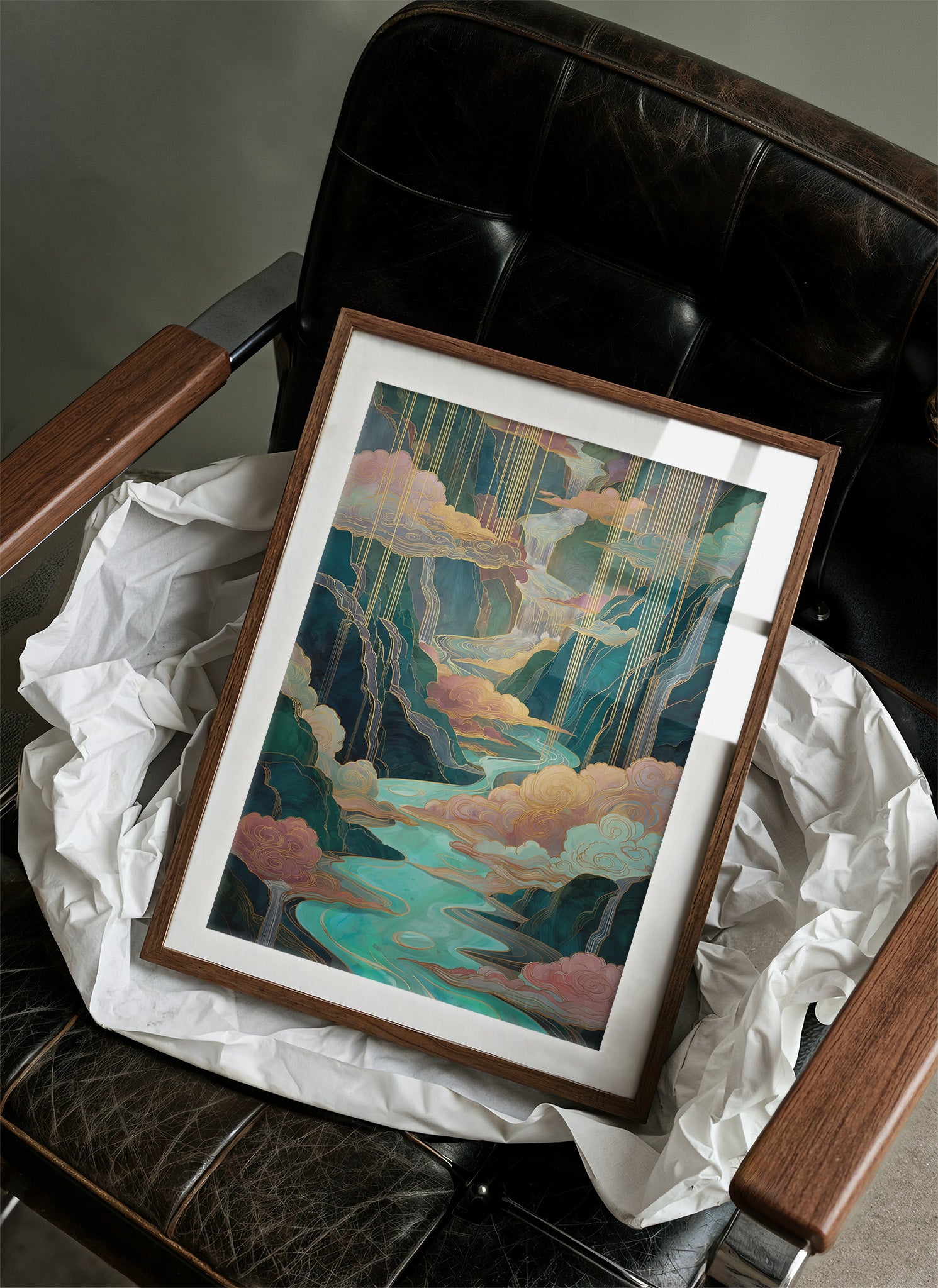 Golden Rain Falls On Turquoise Dreams