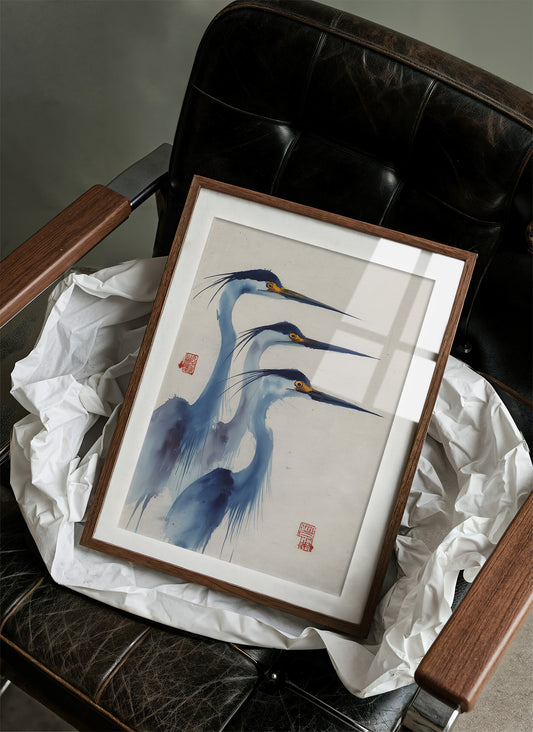 Blue Herons Dance In Morning Light