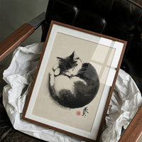 Sleeping Cat Finds Zen Peace