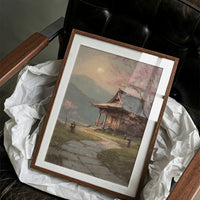 Cherry Blossoms Guard Ancient Temple Path