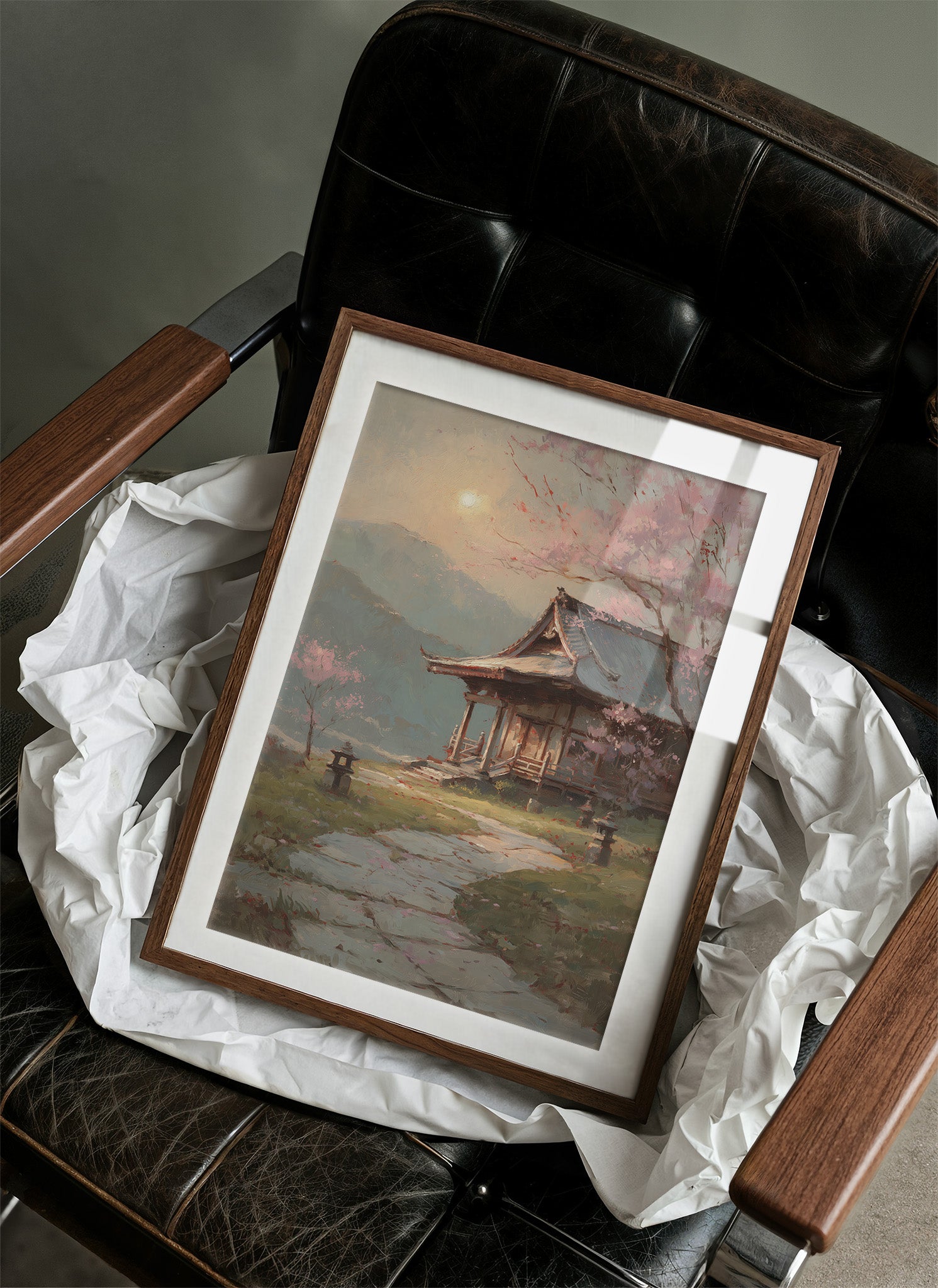 Cherry Blossoms Guard Ancient Temple Path