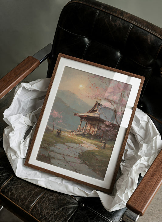 Cherry Blossoms Guard Ancient Temple Path