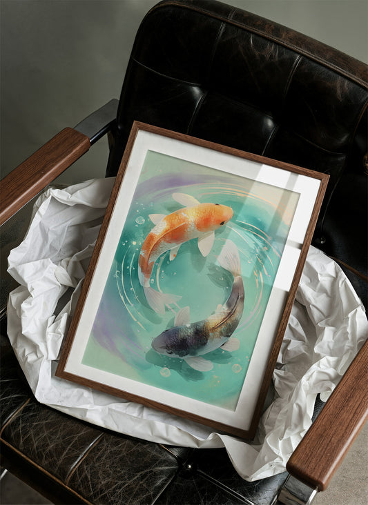 Koi Circle Their Turquoise Dreams