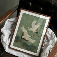 Cranes Dance Among Pine Needles