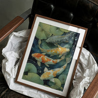 Koi Dance Below Lily Shadows