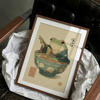 Wise Frog Savors Noodle Symphony