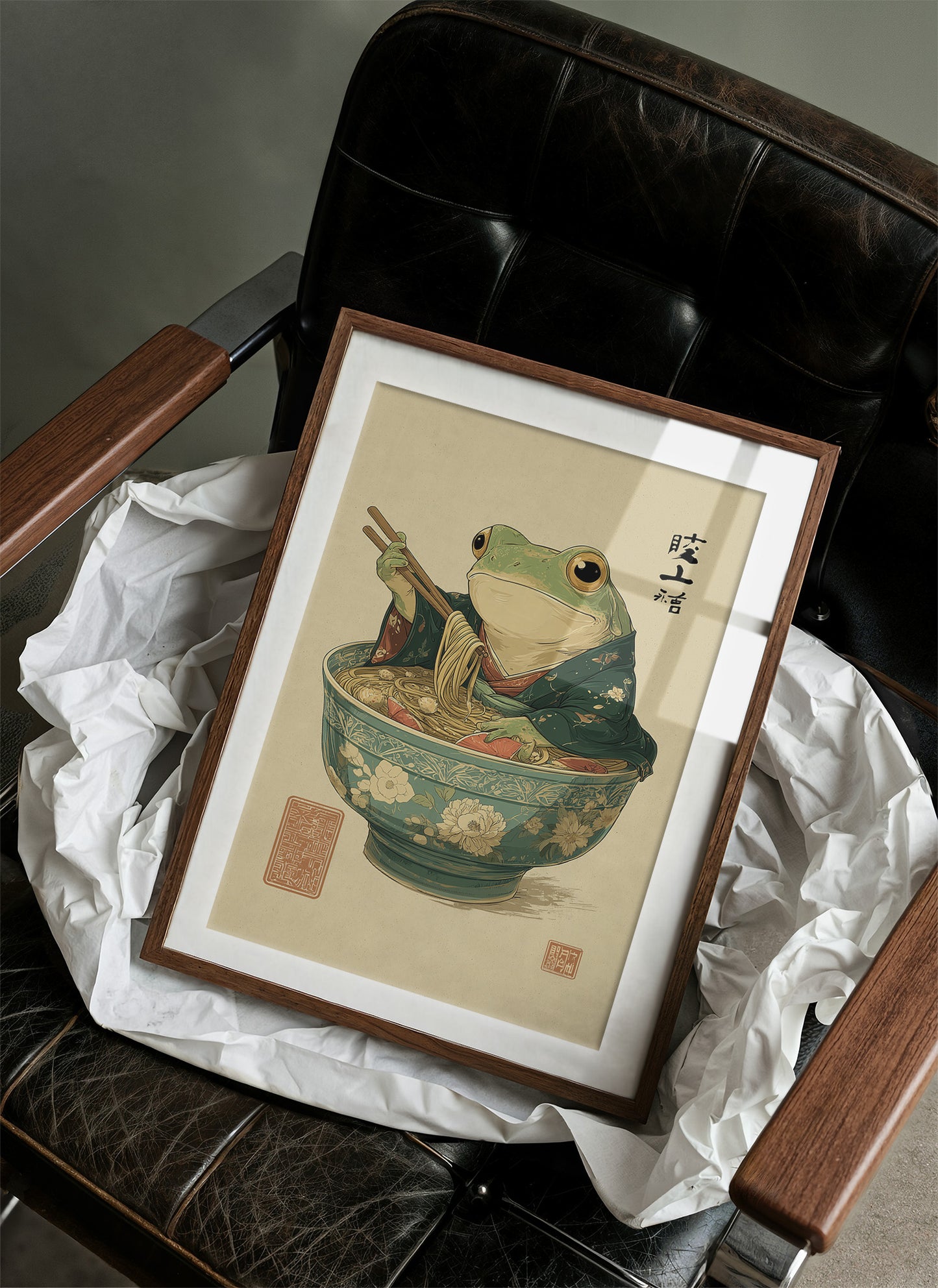 Wise Frog Savors Noodle Symphony
