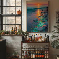 Turquoise Stones Catch Sunset's Fire