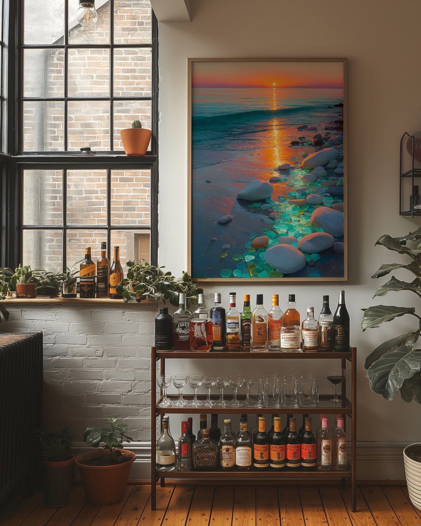 Turquoise Stones Catch Sunset's Fire