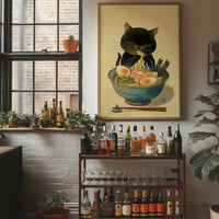 Midnight Ramen With Curious Cat