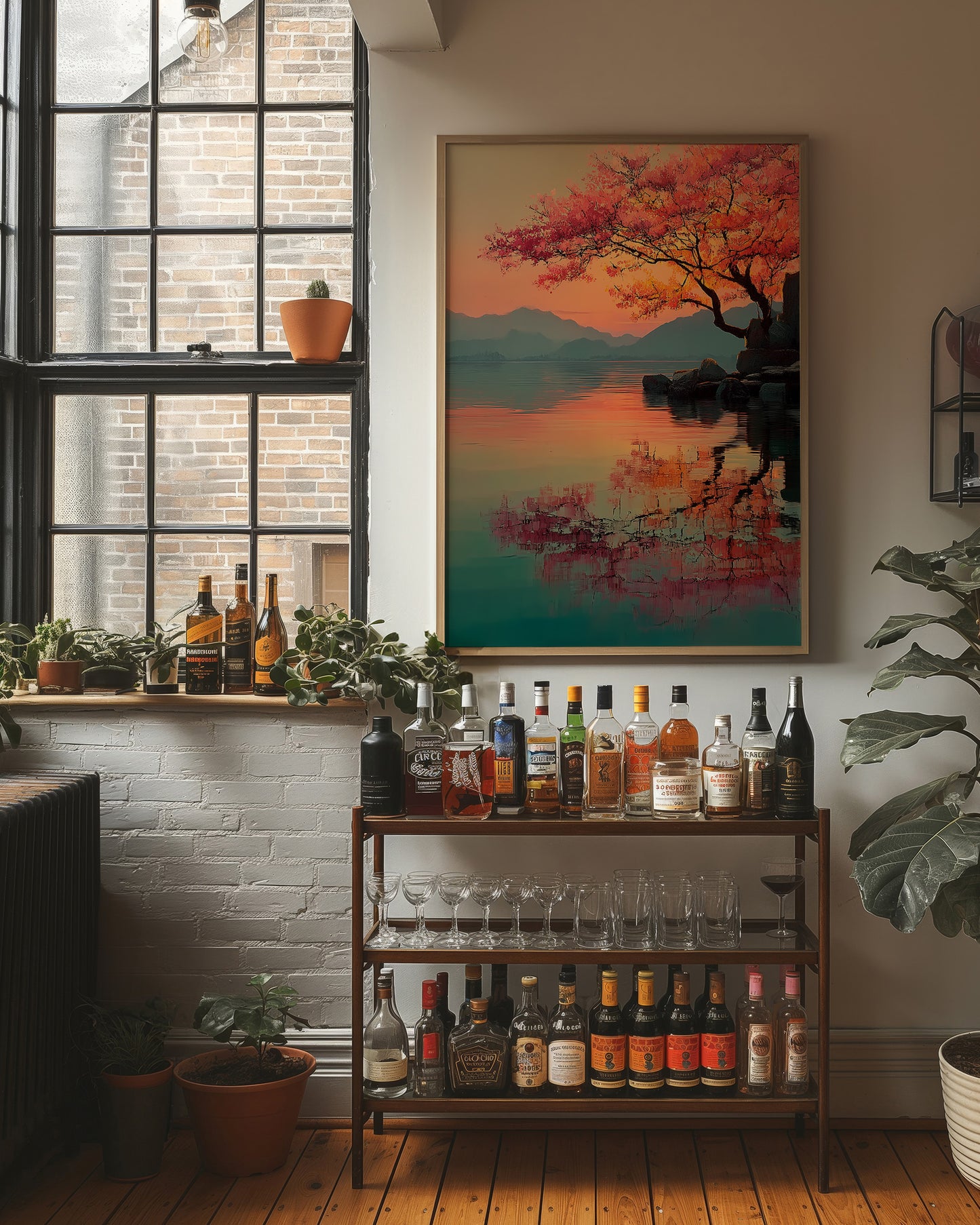 Coral Blossoms Meet Mountain Lake