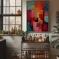 Golden Sun Through City Blocks