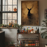 Stag's Silhouette On Autumn Gold