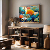 Coral And Turquoise Blooms Glow
