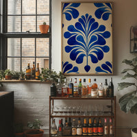 Indigo Petals Dance In Cream