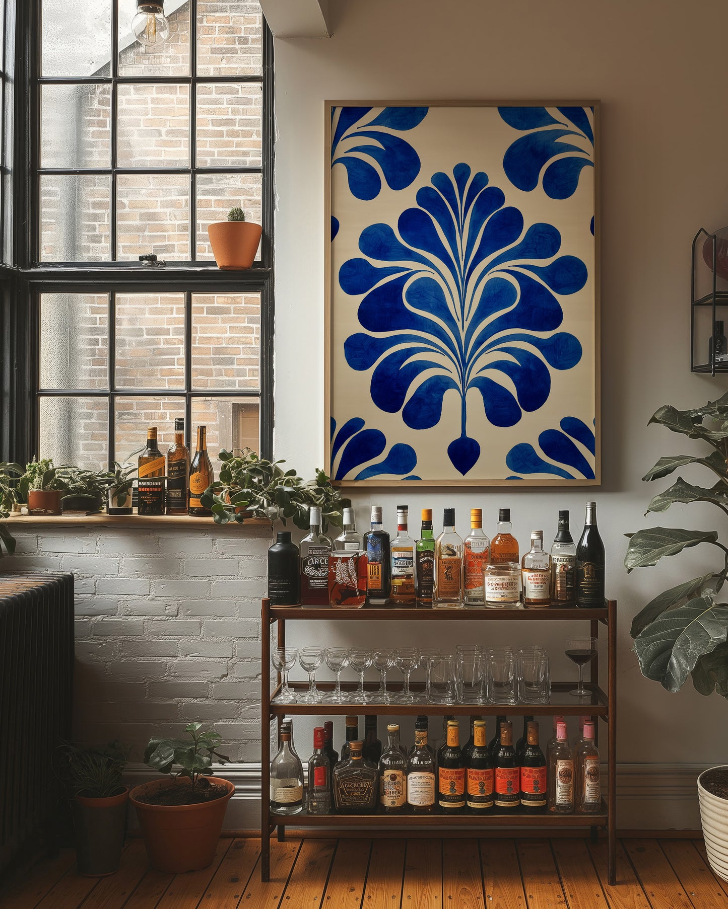 Indigo Petals Dance In Cream