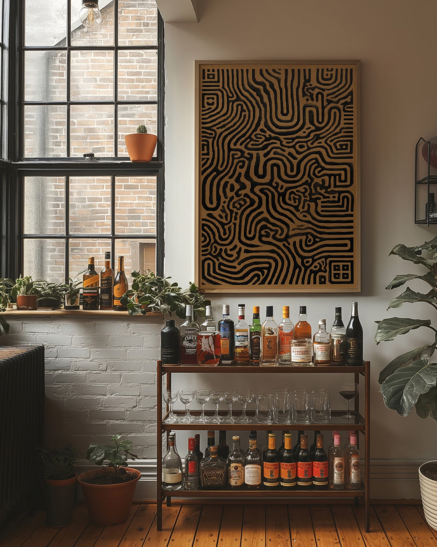 Labyrinth Lines Dance In Bronze Light