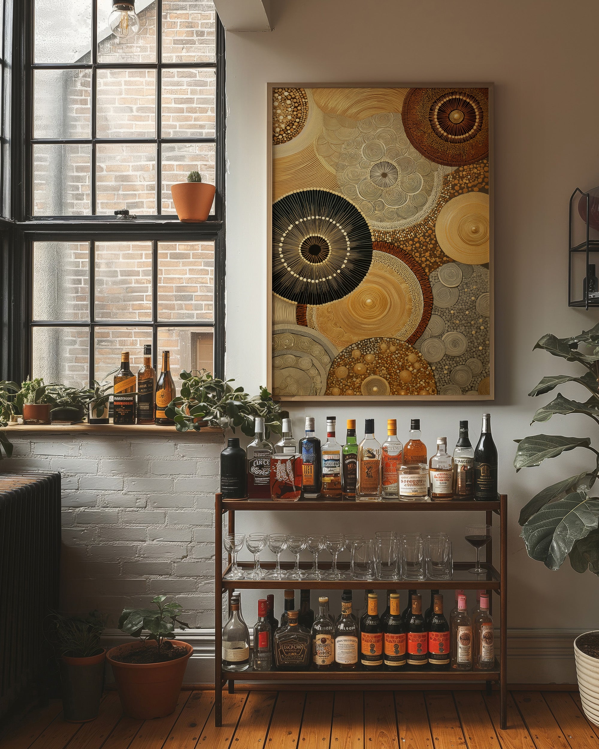 Celestial Circles Dance In Gold