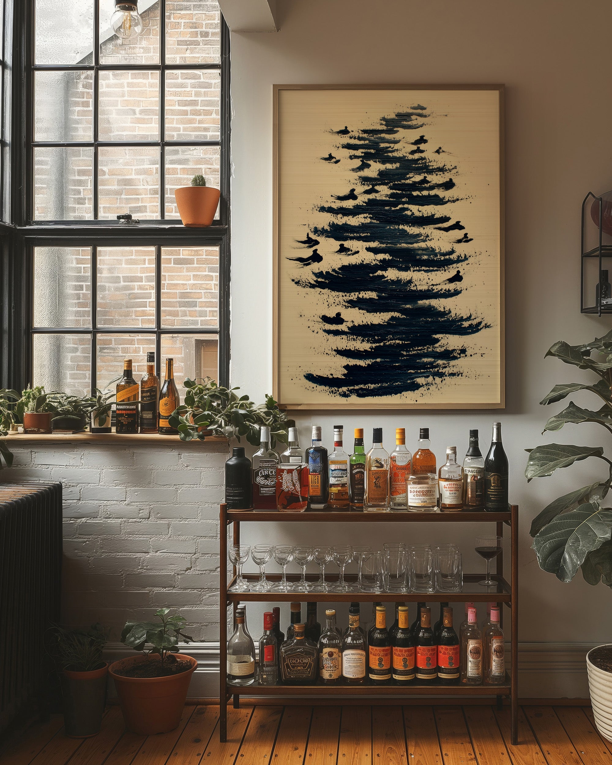 Birds Dance Through Inky Waves