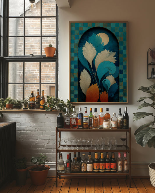 Moonlit Feathers Dance In Turquoise