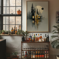 Geometric Pines Meet Rising Moon