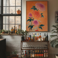 Dahlias Dance In Coral Light