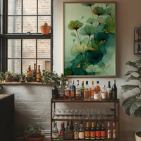 Jade Petals Dance In Watercolor