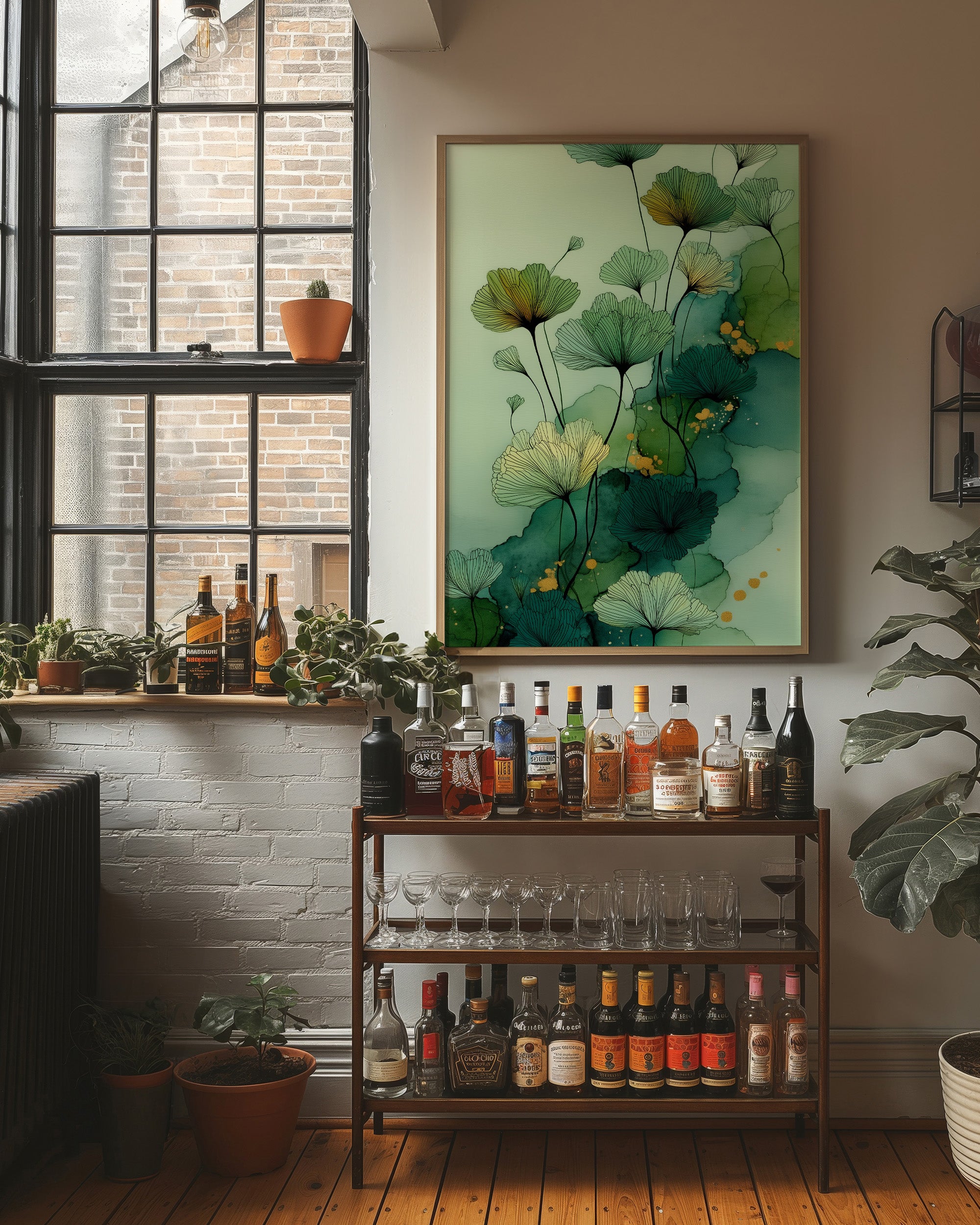 Jade Petals Dance In Watercolor