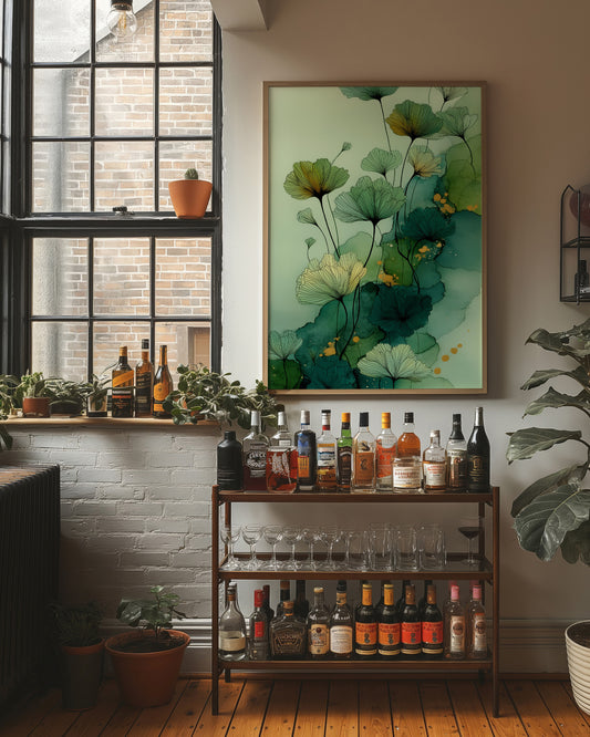 Jade Petals Dance In Watercolor