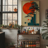 Teal Pines Meet Rising Sun