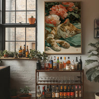 Afternoon Naps Between Coral Peonies