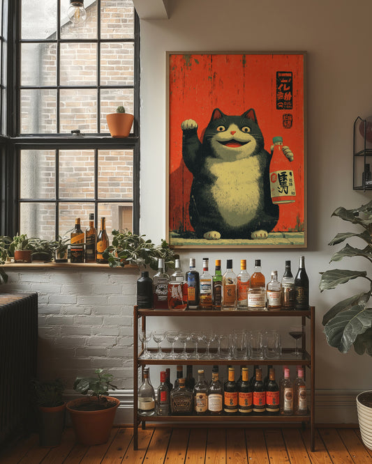 Lucky Cat Tends The Bar