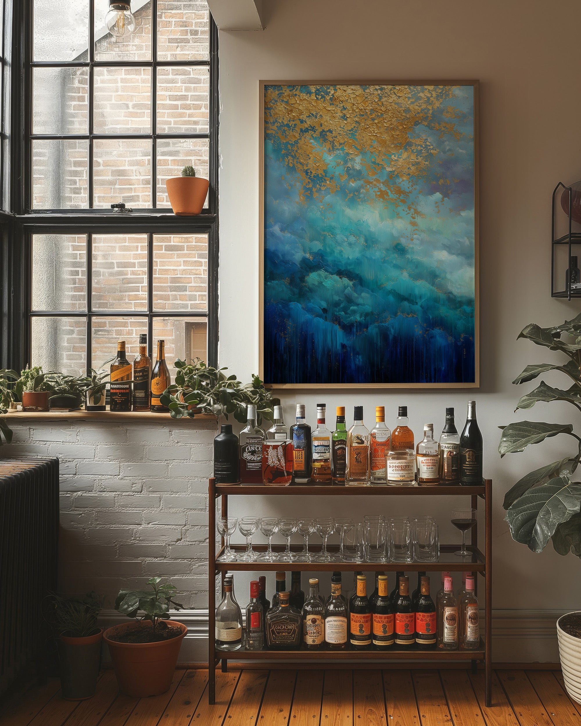 Golden Storm Breaks Over Azure Seas