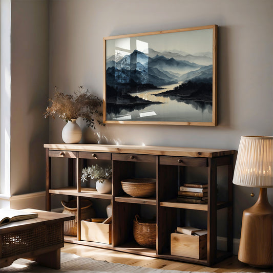 Misty Peaks Mirror Morning Light