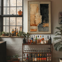 Time Carved In Rust And Navy