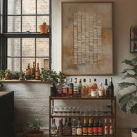 Sunlit Bar Cart Meets Abstract Lines