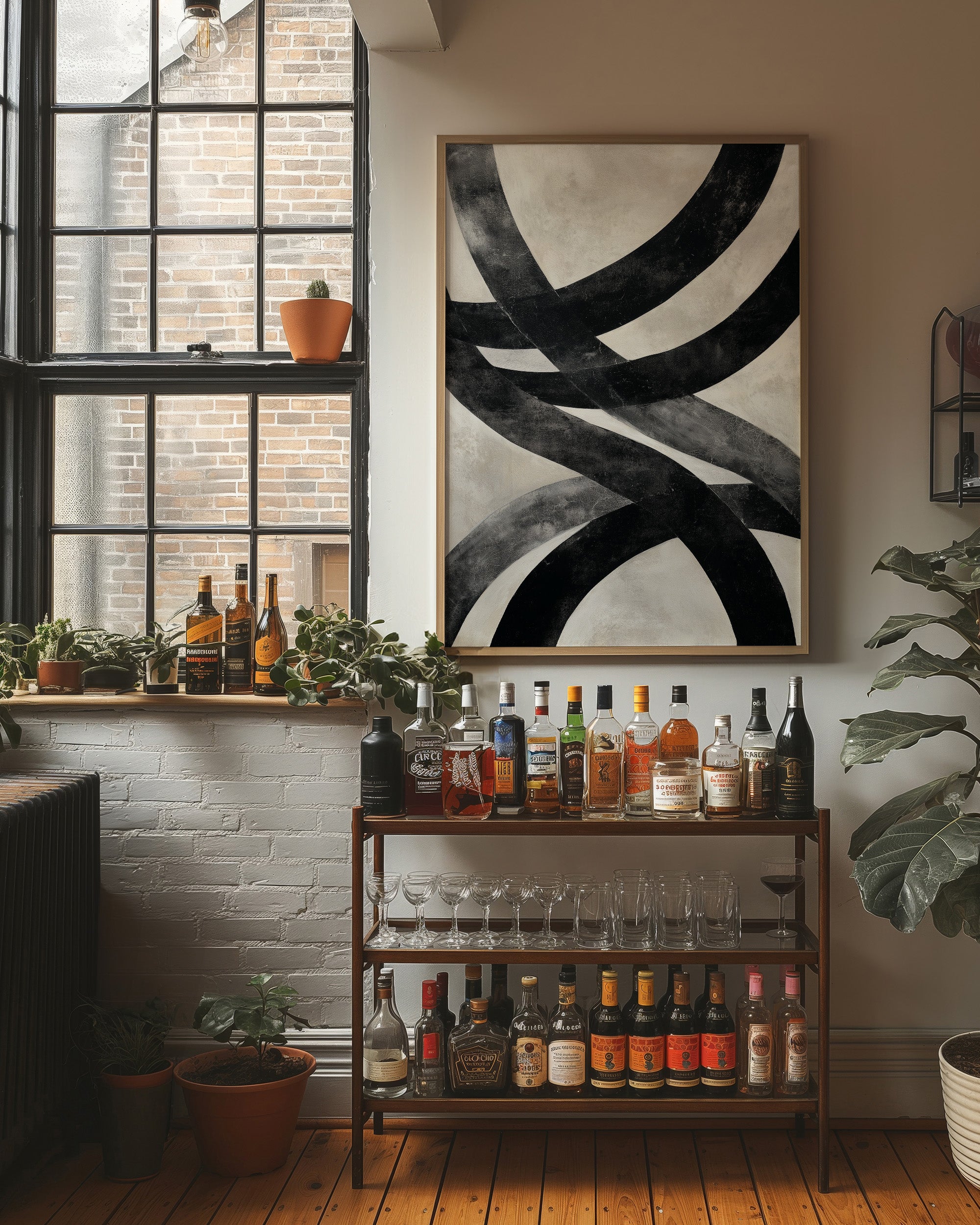 Bold Curves Dance In Monochrome