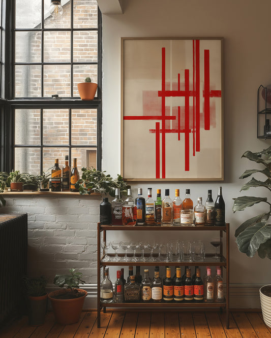 Red Lines Dance Through Morning Light