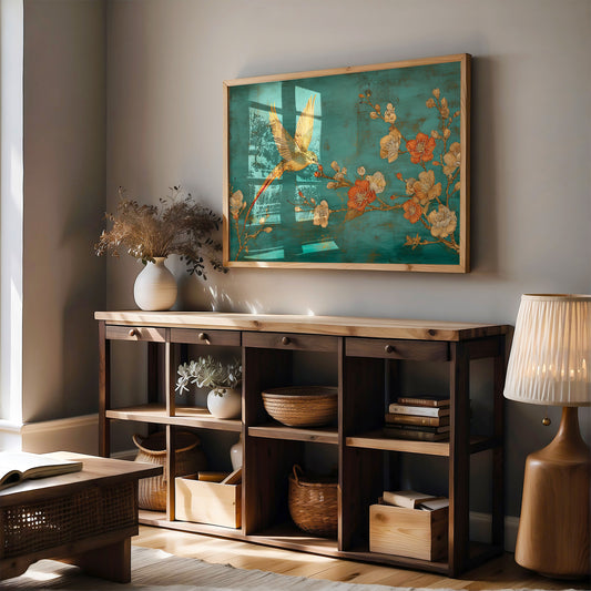 Hummingbird Seeks Morning Plum Blossoms